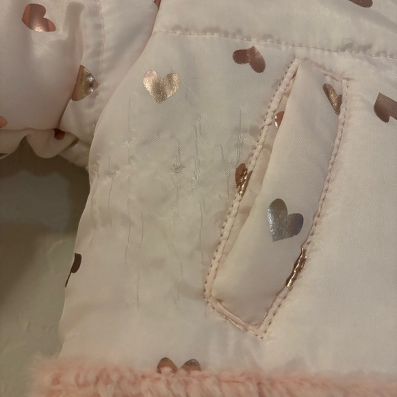 Betsey Johnson Kids Toddler Pink Heart Print Faux Fur Winter Coat Jacket 12M - Picture 10 of 10